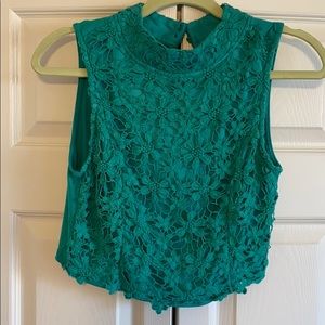 Aqua green lace top